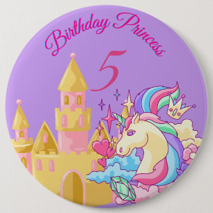Lilac Birthday Princess Button