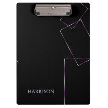 Lilac Black Geometric Frame Custom Note