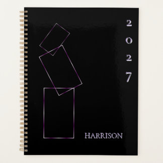 Lilac Black Geometric Frame Custom Planner