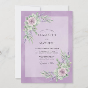 Lilac Blissful Spring Wedding Invitation