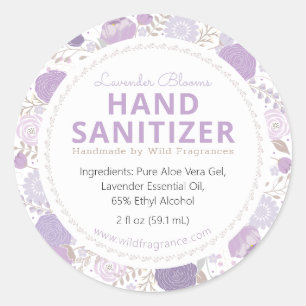 Lilac Bloom Personalised Hand Sanitizer Soap Label