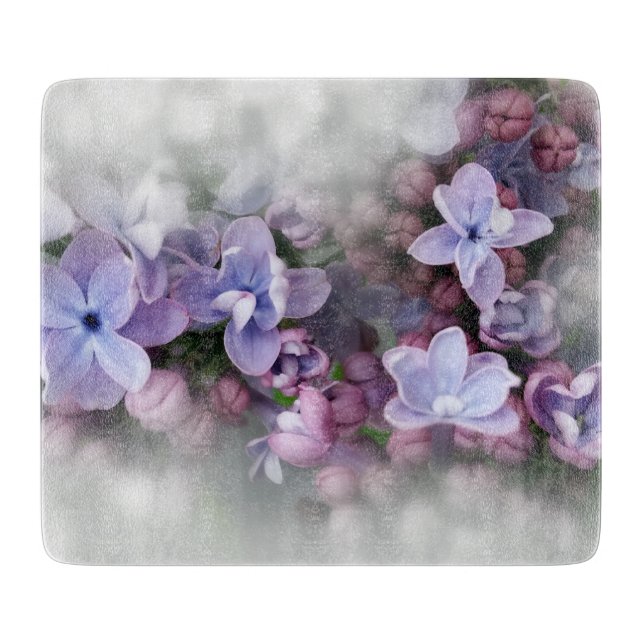 Lilac blooming cutting board (Front)