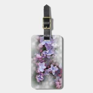 Lilac blooming luggage tag