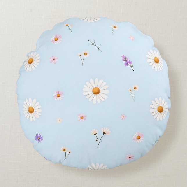 Lilac Bloomlets  Round Cushion (Front)