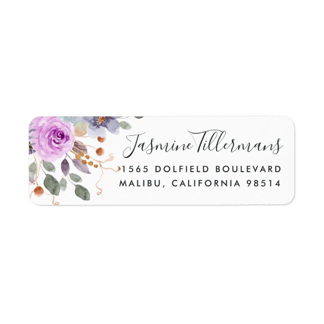 Lilac Blooms | Floral Return Address Label (Front)