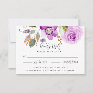 Lilac Blooms Meal Choice RSVP Card