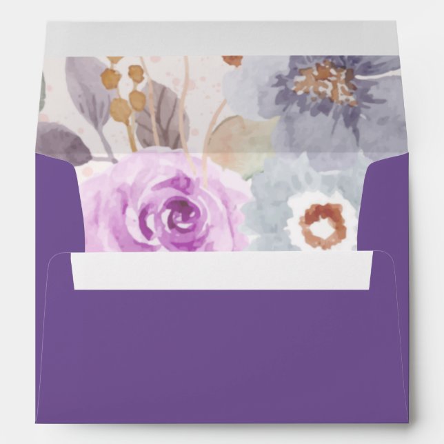 Lilac Blooms Pre-Printed Return Address Envelopes (Back (Bottom))