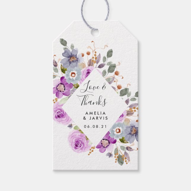 Lilac Blooms | Wedding Favour Gift Tags (Front)