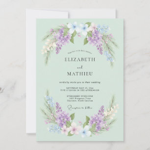 Lilac Blossom Arch Wedding Invitation