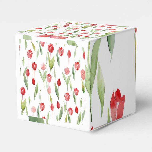 "Lilac Blossom Cube Gift Box" Favour Box (Front Side)