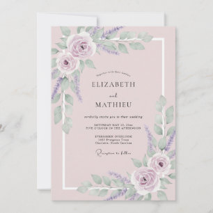Lilac Blossom Floral Wedding Invitation