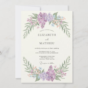 Lilac Botanical Arch Wedding Invitation