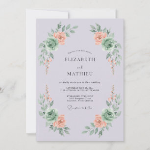 Lilac Botanical Bohemian Wedding Invitation