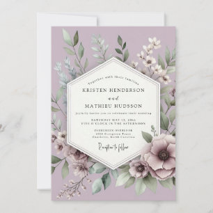 Lilac Botanical Meadow Wedding Invitation