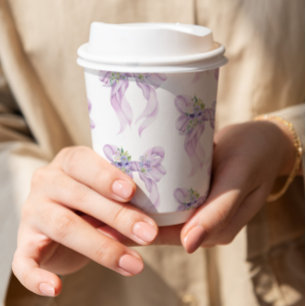 Lilac Bow She's Tying the Knot Bridal Shower Paper Cups