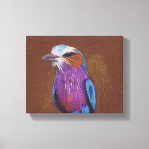 Lilac breasted roller bird illustration animal nat canvas print