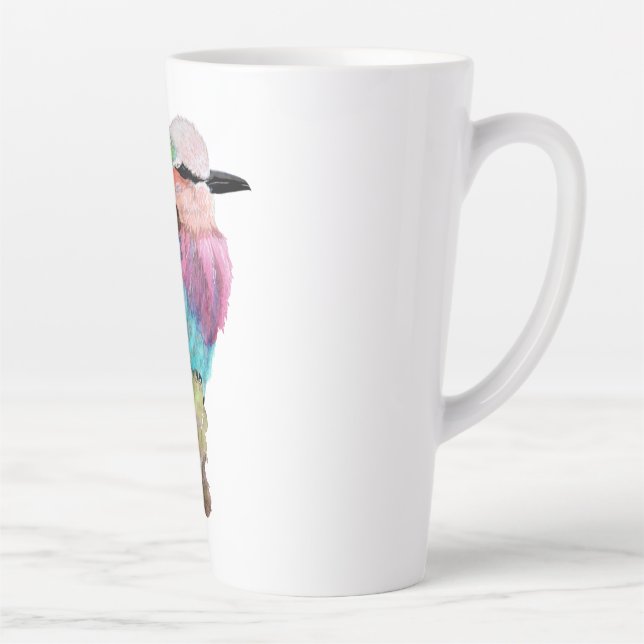 Lilac Breasted Roller Bird Latte Mug (Right)