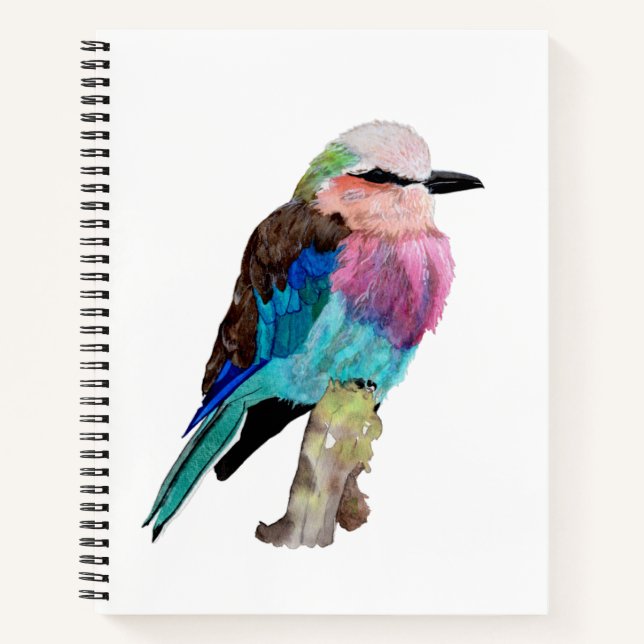 Lilac Breasted Roller Bird Notebook (Front)