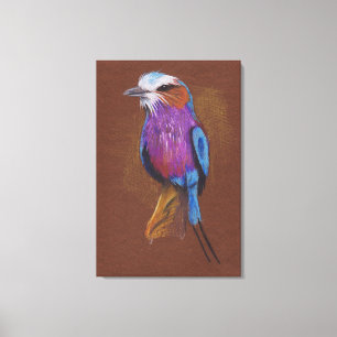 Lilac breasted roller bird pencil drawing canvas print