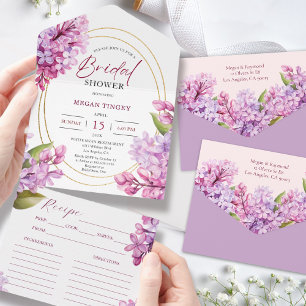 Lilac Bridal Shower Floral Recipe  All In One Invitation