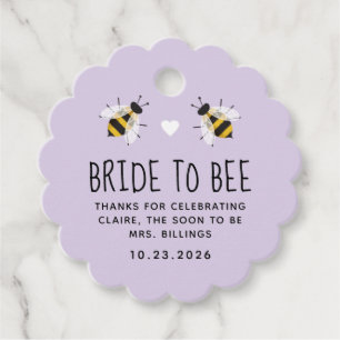Lilac Bride to Bee Honey Shower Favour Tag