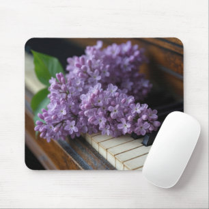 Lilac Bunch On Old Piano Keys Mouse Pad