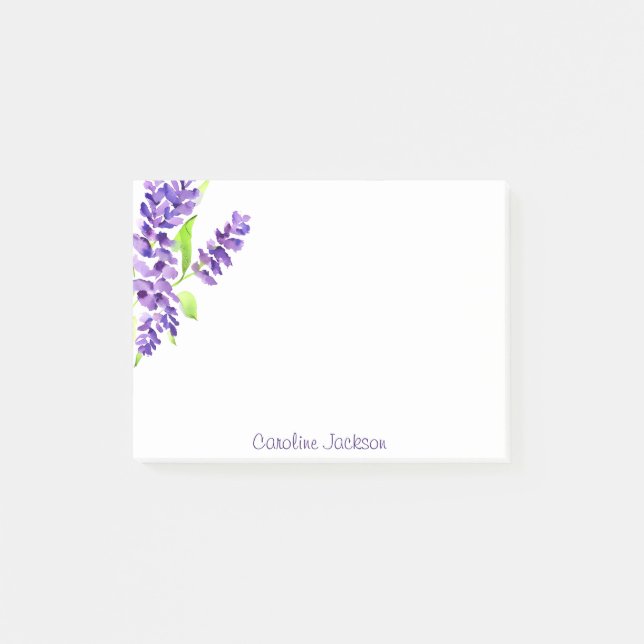 Lilac bunch personalised post-it notes (Front)
