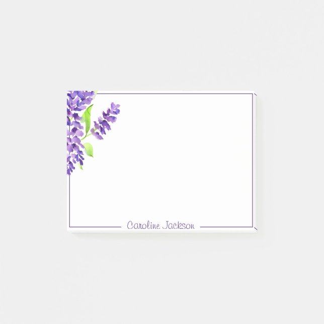 Lilac bunch personalised post-it notes (Front)