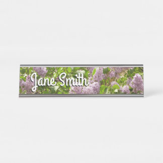 Lilac Bush Beautiful Purple Spring Flowers Desk Name Plate