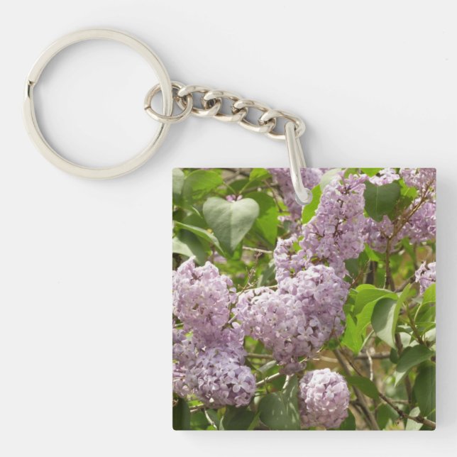 Lilac Bush Beautiful Purple Spring Flowers Key Ring (Front)