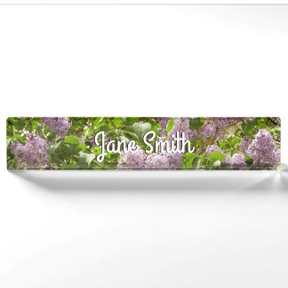 Lilac Bush Beautiful Purple Spring Flowers Nameplate