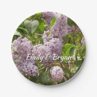 Lilac Bush Beautiful Purple Spring Flowers Paper Plate