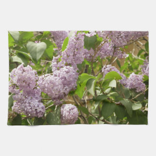 Lilac Bush Beautiful Purple Spring Flowers Tea Towel