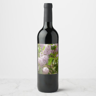 Lilac Bush Beautiful Purple Spring Flowers Wine Label