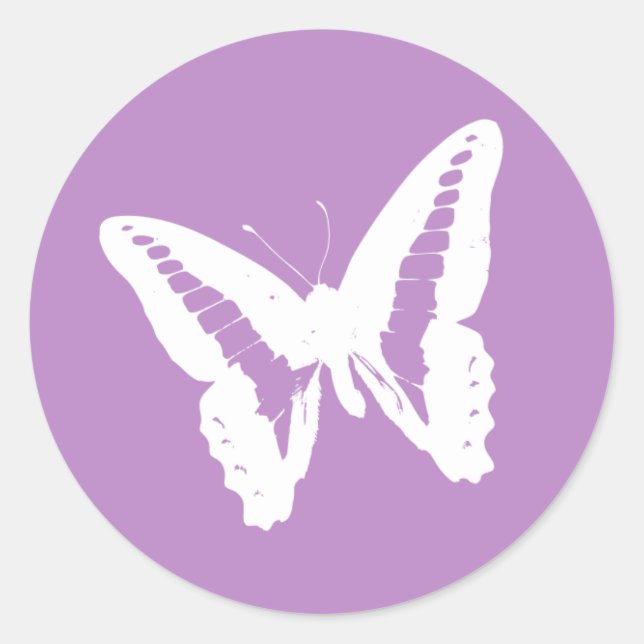 Lilac Butterfly Envelope Sticker Seal (Front)