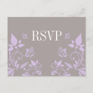 Lilac Butterfly Floral RSVP Postcard