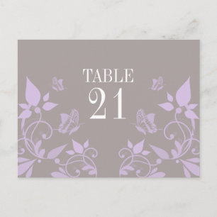 Lilac Butterfly Floral Table Number Postcard