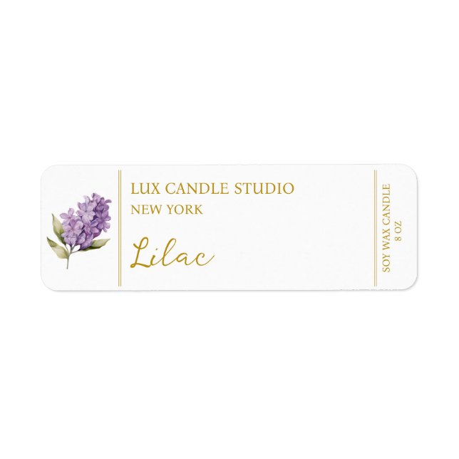 Lilac Candle Label (Front)