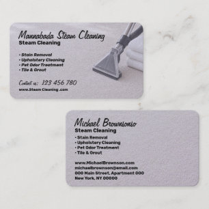 Lilac Carpet Cleaning Stain Removal Service Business Card