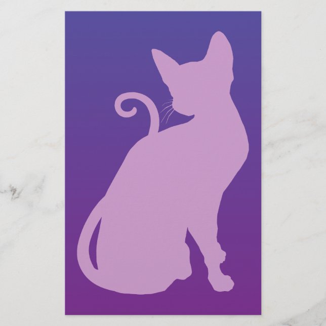 Lilac Cat on Purple (Front)