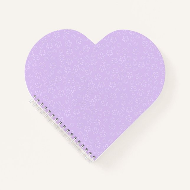 Lilac Cherry Blossom Heart Notebook (Front)