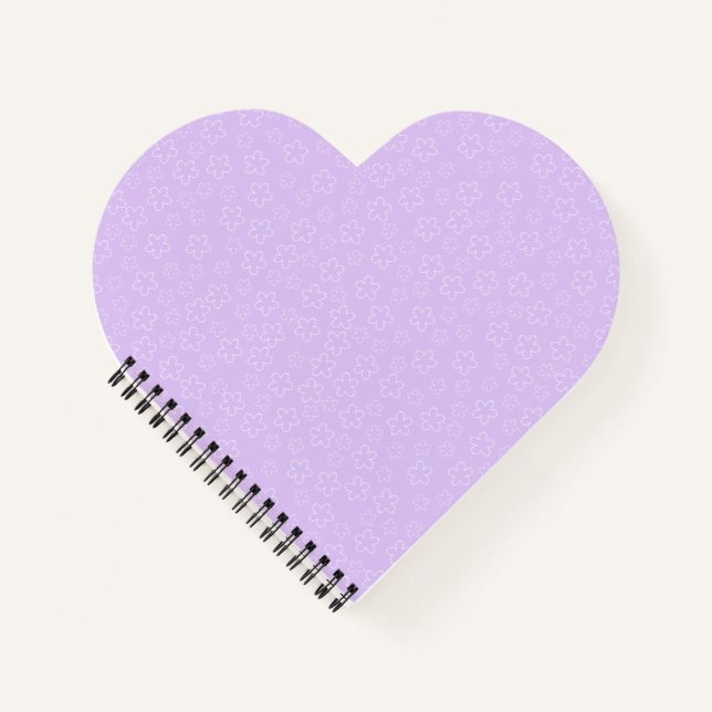 Lilac Cherry Blossom Heart Notebook [Watermark] (Front)