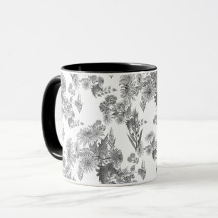 Lilac chrysanthemums , watercolor mug