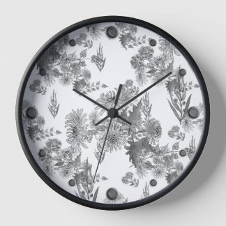 Lilac chrysanthemums , watercolor square wall cloc clock