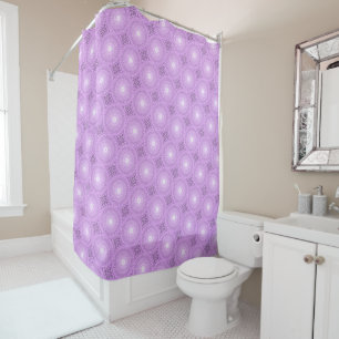 Lilac circles pattern shower curtain