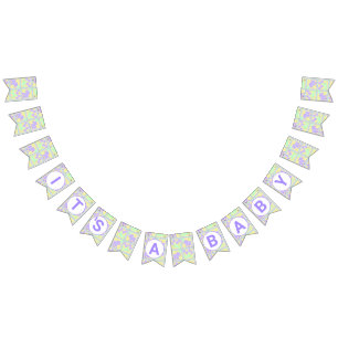 Lilac Circus Cute Pattern Neutral Baby Shower Bunting