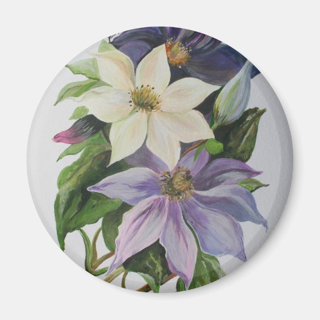 Lilac Clematis Magnet (Front)