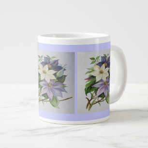 Lilac Clematis Vine Acrylic Painting Large Coffee Mug