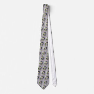 Lilac Clematis Vine Acrylic Painting Tie