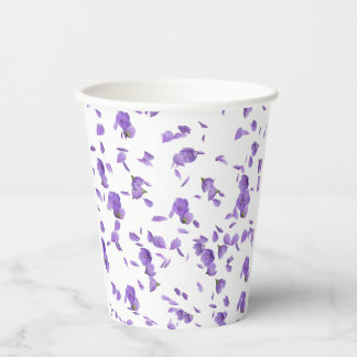 Lilac colour Flower Petals Paper Cups